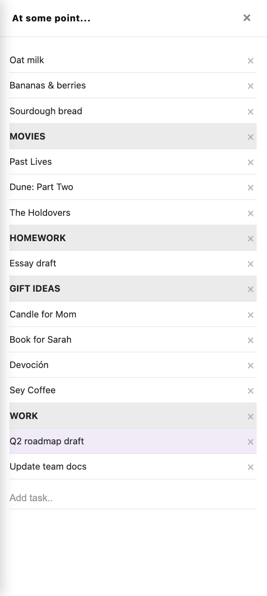 At some point — defer to later
